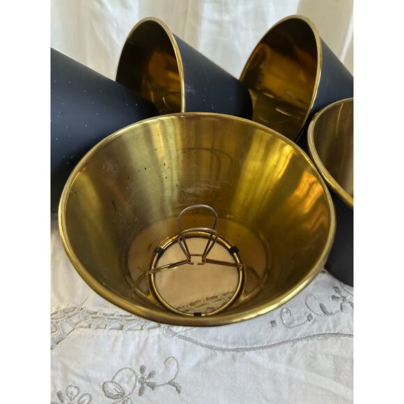 Bouillotte Style Brass Mini Candelabra Bulb Clip On Chandelier Shades set - Picture 12 of 16